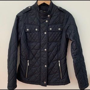 Barbour Dera Gairlochy Quilted Fitted Navy Coat